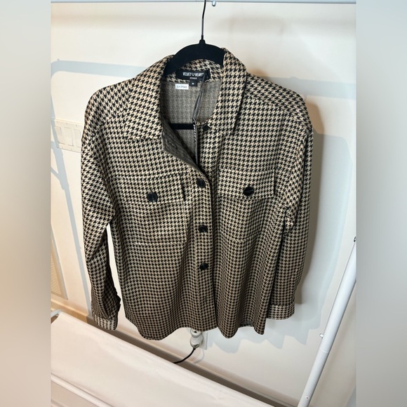 Brand New Velvet Heart Houndstooth Overshirt M with tag on - Picture 1 of 10